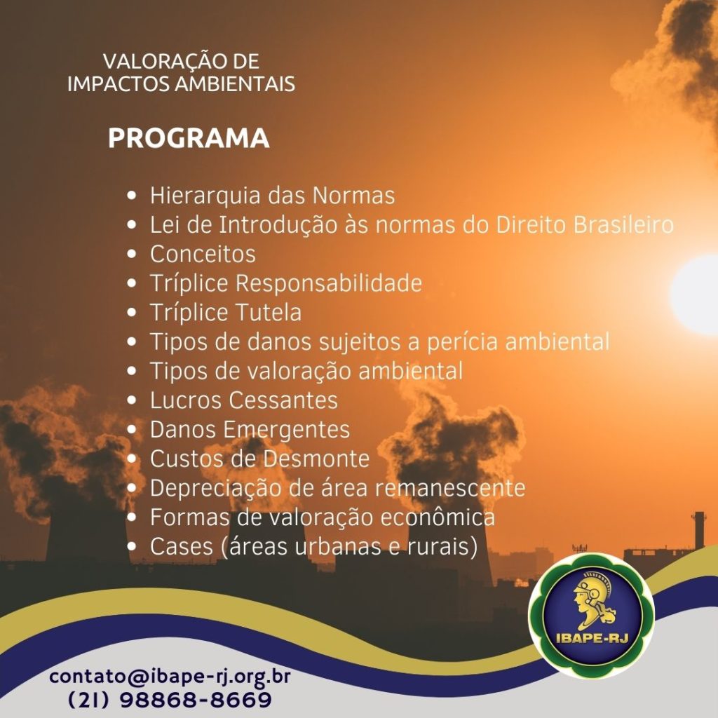 Ibape Nacional Curso Valora O De Impactos Ambientais