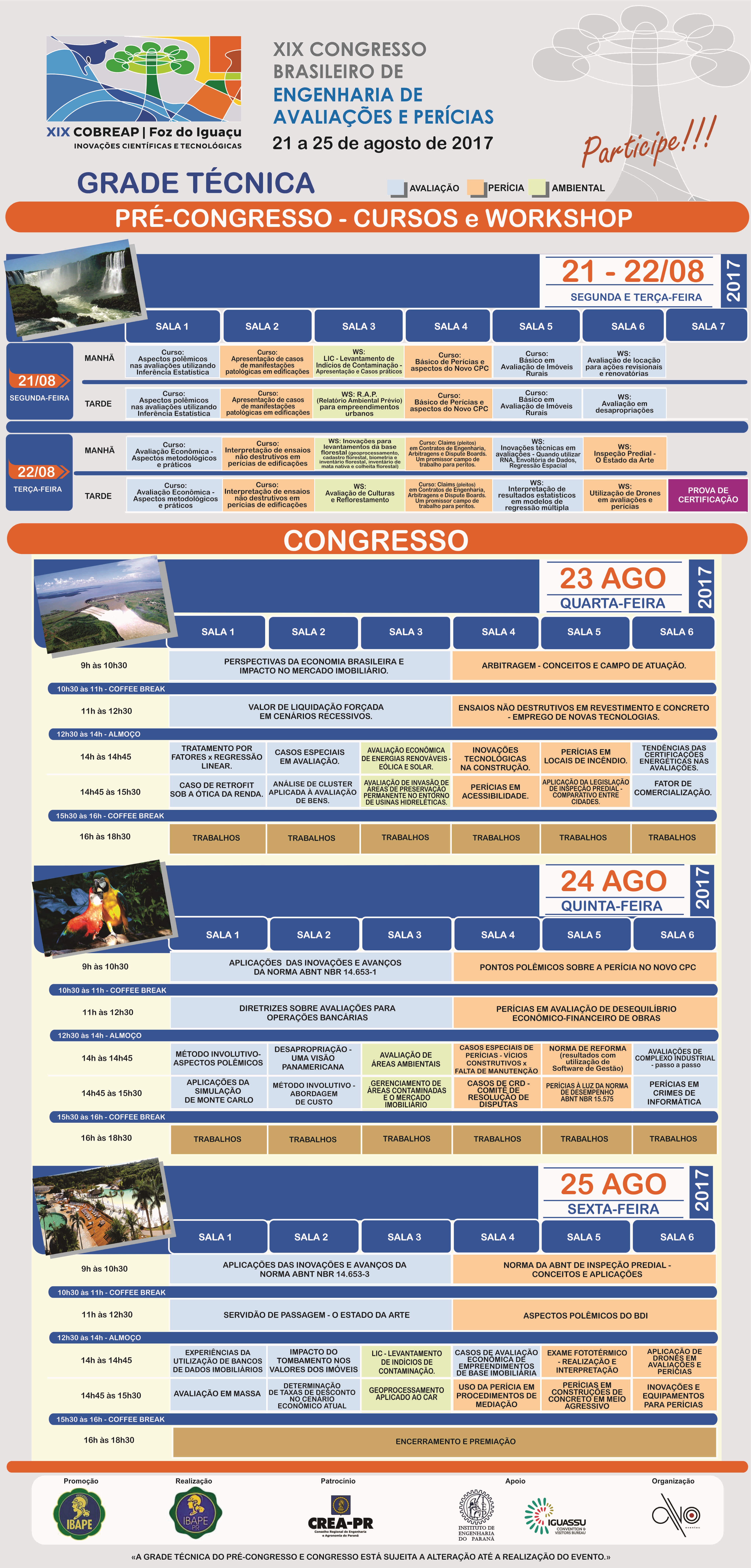 COBREAP - Grade Tecnica Congresso e Pre Congresso