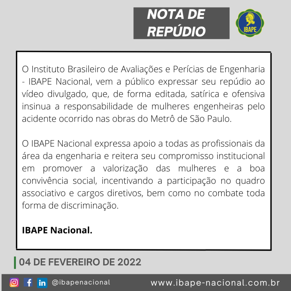 IBAPE Nacional - Nota de Repúdio.